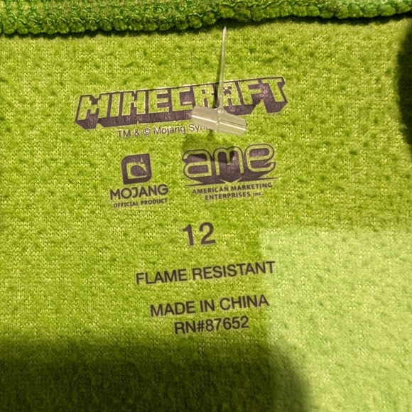 Minecraft boys pajamas w hoodie sz 12 - Picture 5 of 6